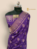 Purple Premium Soft Silk Banarasi Saree - All Over Motifs