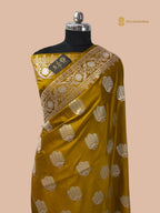 Regal Gold Premium Mashru Katan Silk Banarasi Saree - All Over Motifs