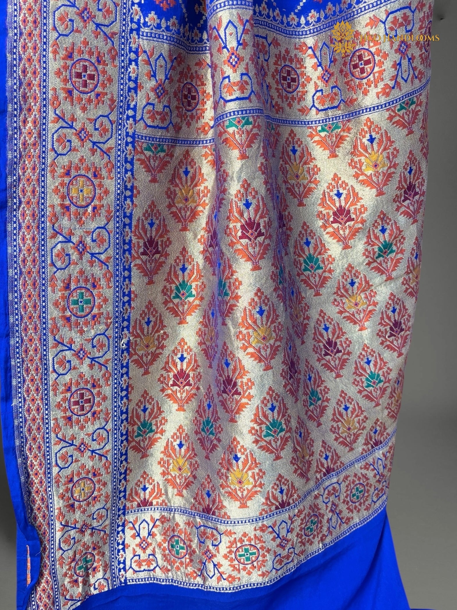 Pure Khaddi Georgette Silk Handloom Banarasi Saree - All Over Meenakari Jangla