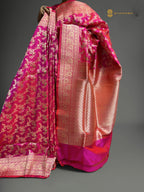 Regal Pure Katan Silk Handloom Banarasi Saree - All Over Jaal Work With Meenakari