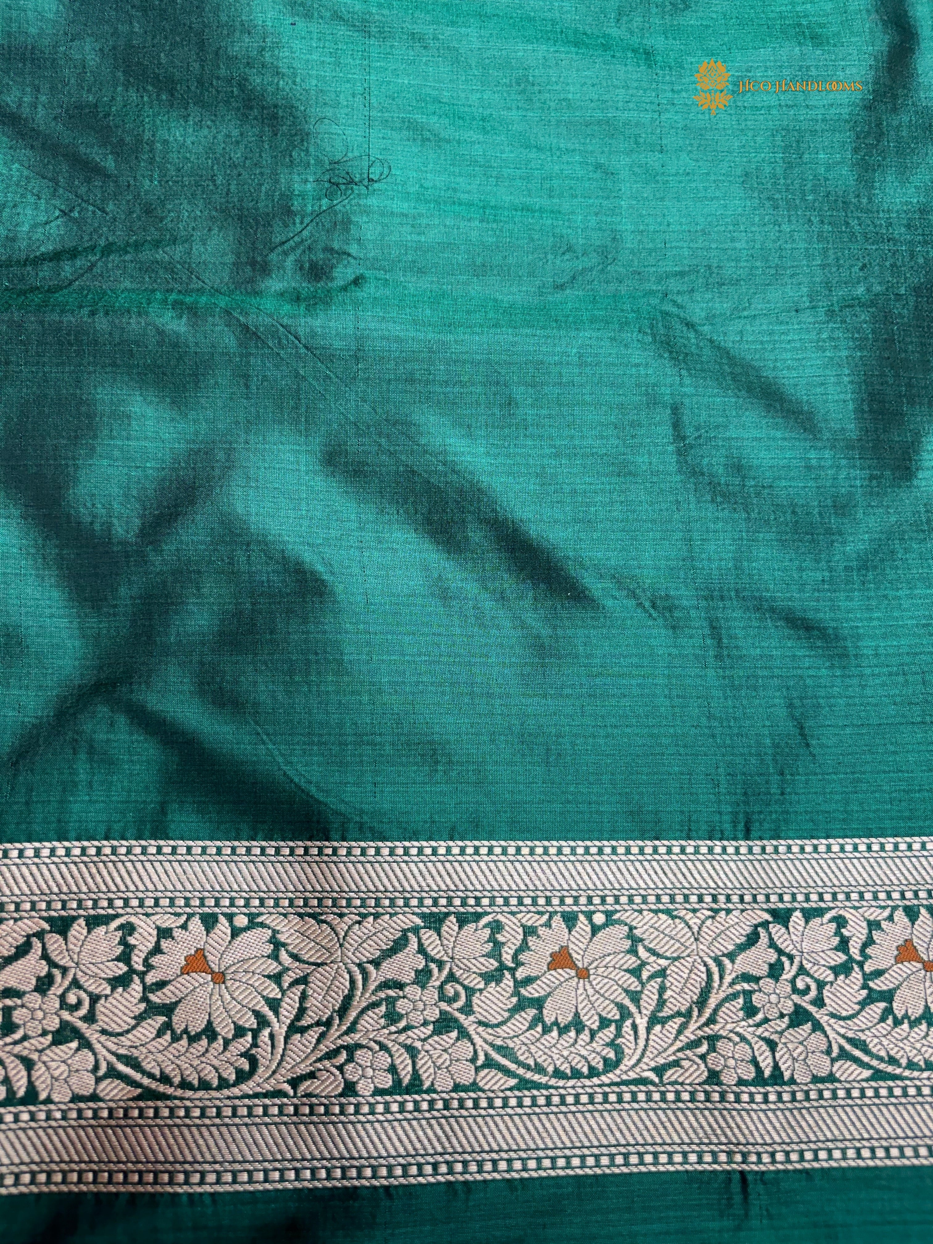 Regal Pure Katan Silk Handloom Banarasi Saree - All Over Jaal Work With Meenakari