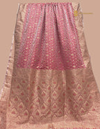 Pink Premium Mashru Katan Silk Tanchui Brocade Banarasi Saree
