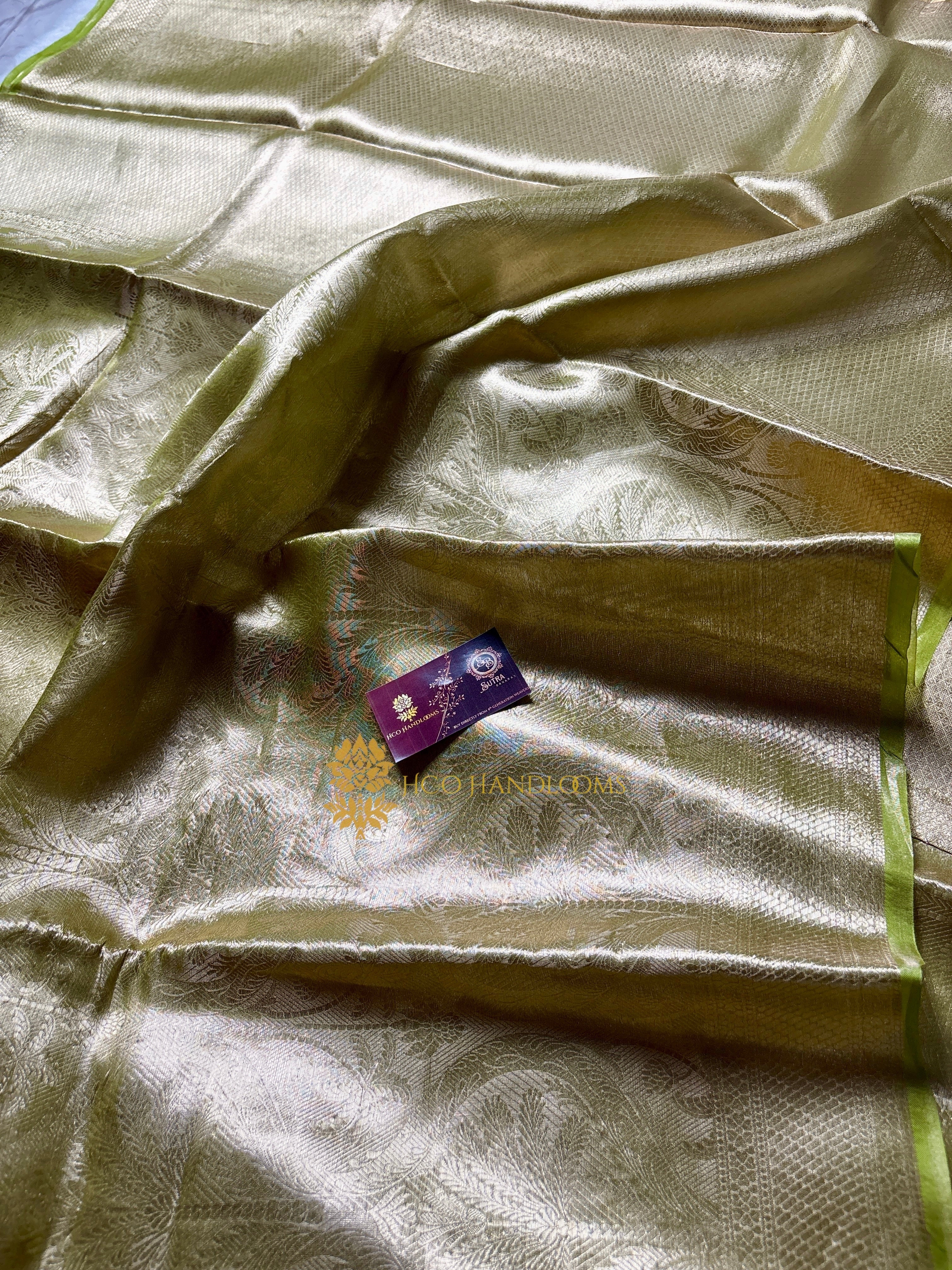 Pure Tissue Silk Tanchui Brocade Handloom Banarasi Saree