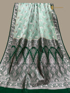 Light Green Contrast Premium Mashru Katan SIlk Banarasi Saree - All Over Meenakari Motifs