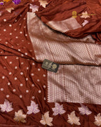 Premium Mashru Katan Silk Banarasi Saree With Floral Motifs