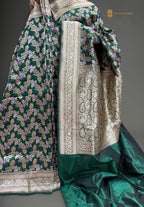 Regal Pure Katan Silk Handloom Banarasi Saree - All Over Jaal Work With Meenakari