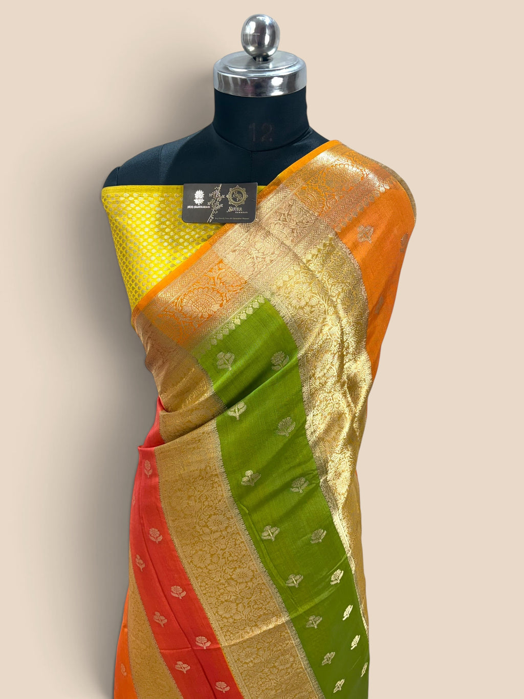 Pure Chiniya Silk Handloom Banarasi Saree - Dual Design