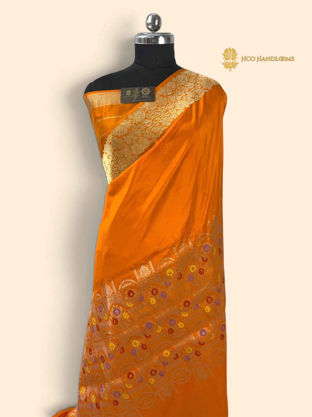 Pure Katan Silk Handloom Banarasi Saree - All Over Meenakari Skirt Border