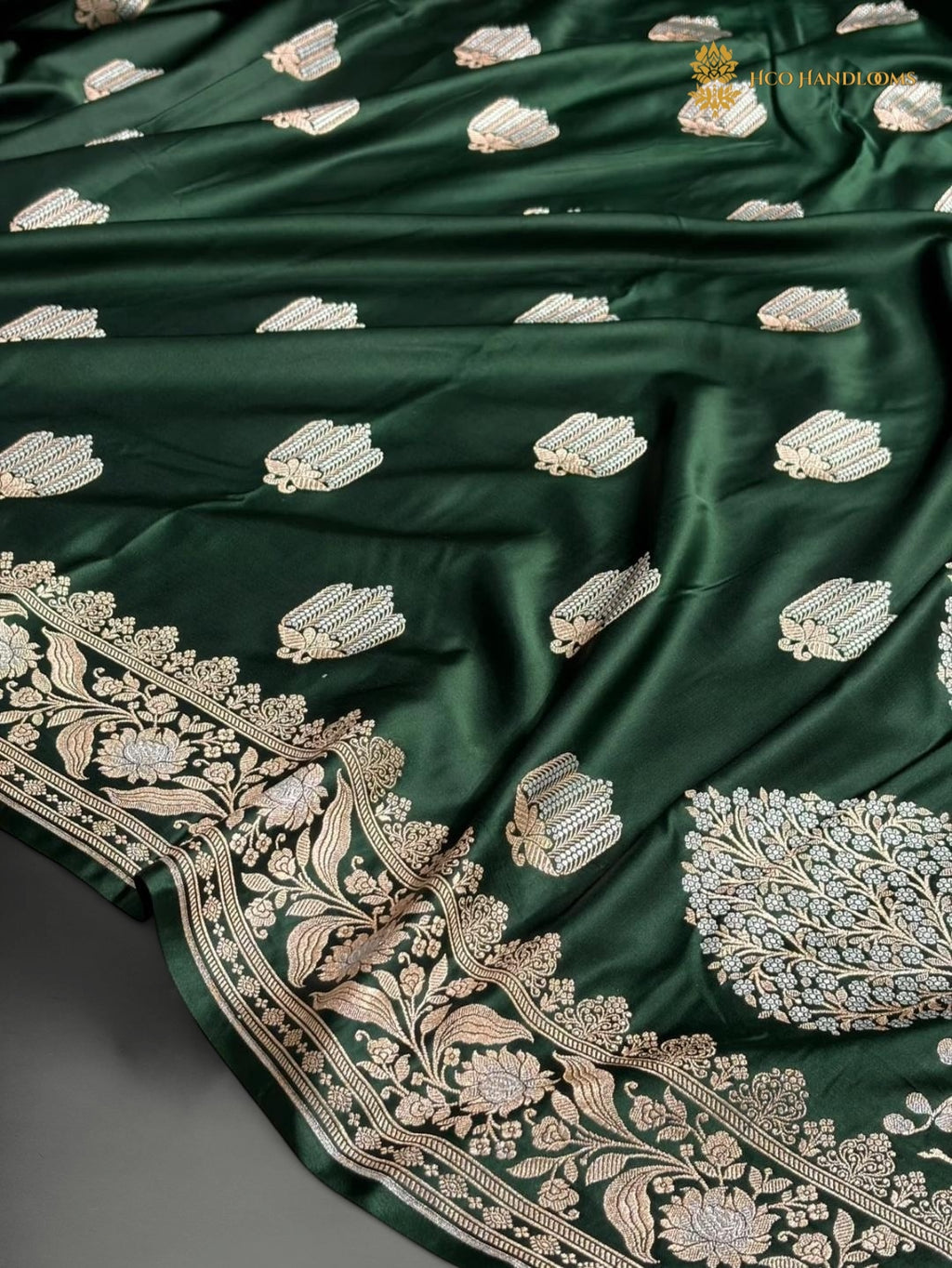 Premium Mashru Katan Silk Banarasi Saree - All Over Motifs