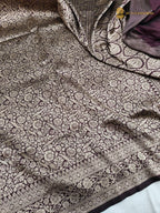 Deep Wine Pure Katan Silk Handloom Banarasi Saree - All Over Tanchui Brocade