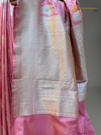 Pure Katan Silk Handloom Banarasi Saree - All Over Meenakari Jangla