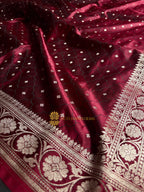 Premium Mashru Katan Silk Banarasi Saree With Floral Motifs