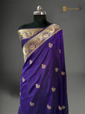 Regal Purple Pure Katan Silk Handloom Banarasi saree - All Over Kadhua Meenakari Motifs