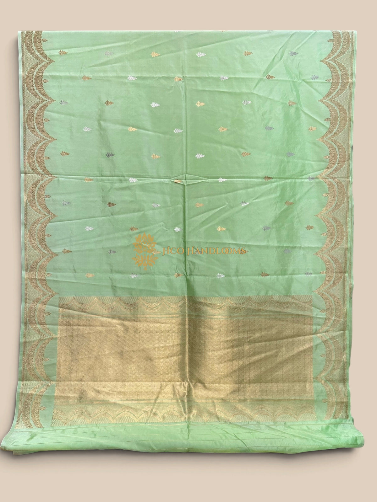 Pure Mango Katan Silk Handloom Banarasi Saree - Kadhua Motifs