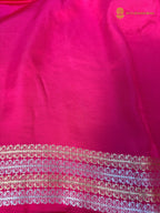 Premium Mashru Crepe Satin Silk Banarasi Saree - All Over Leafs Motifs
