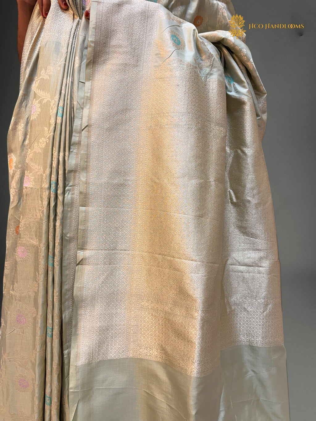 Pure Katan Silk Handloom Banarasi Saree - All Over Meenakari Jangla