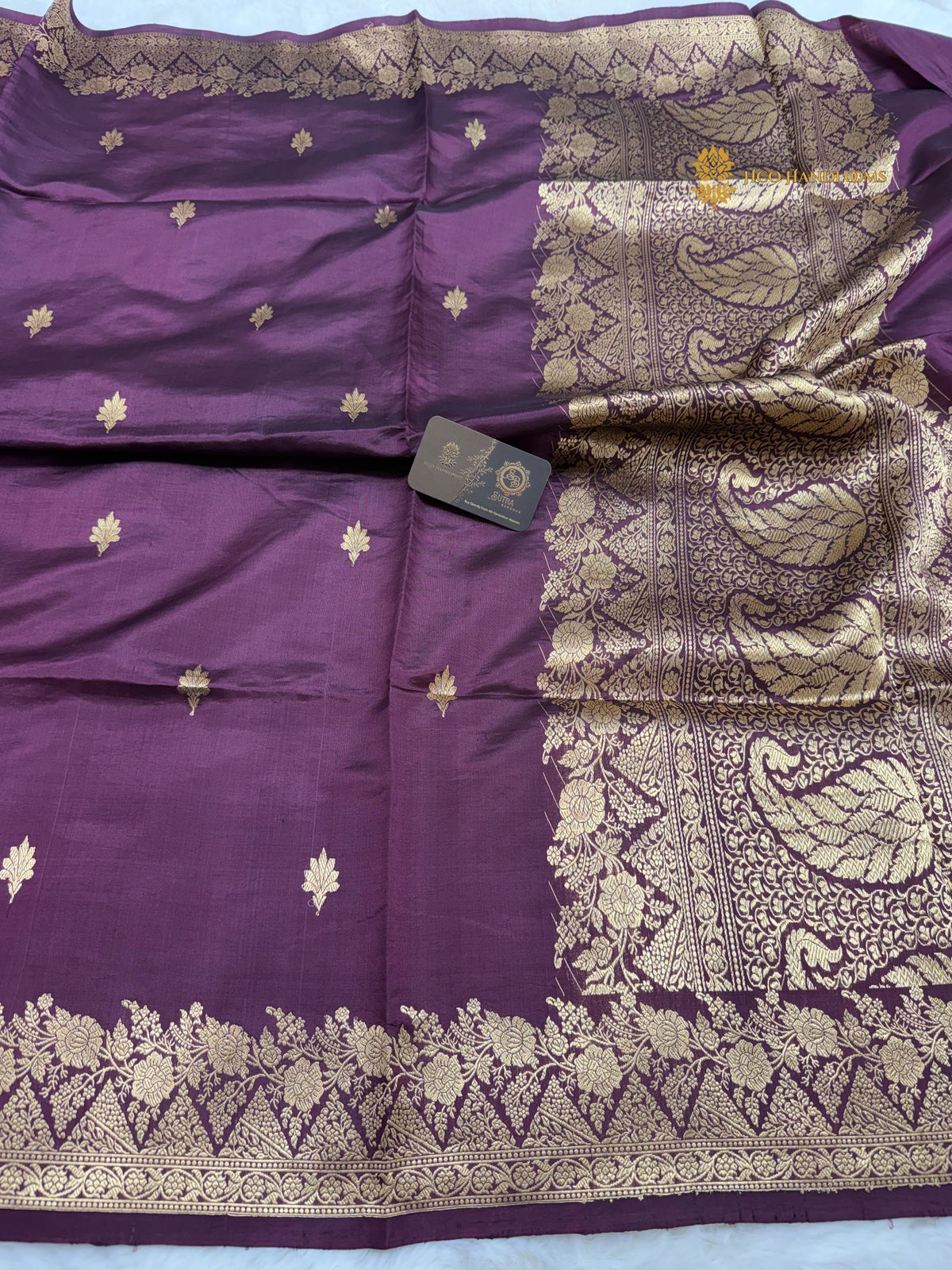 Purple Pure Raw Mango Katan Silk Handloom Banarasi Saree - Kadhua Motifs