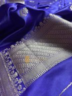 Premium Mashru Katan Silk Floral Jangla Banarasi Saree
