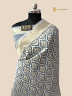 Premium Cotton Jamdani Banarasi Saree - All Over Jaal