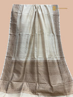 Pure Tussar Silk Handloom Banarasi Saree - Plain Body
