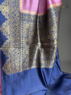 Regal Contrast Pure Mango Katan Silk Handloom Banarasi Saree - All Over Kadhua Motifs