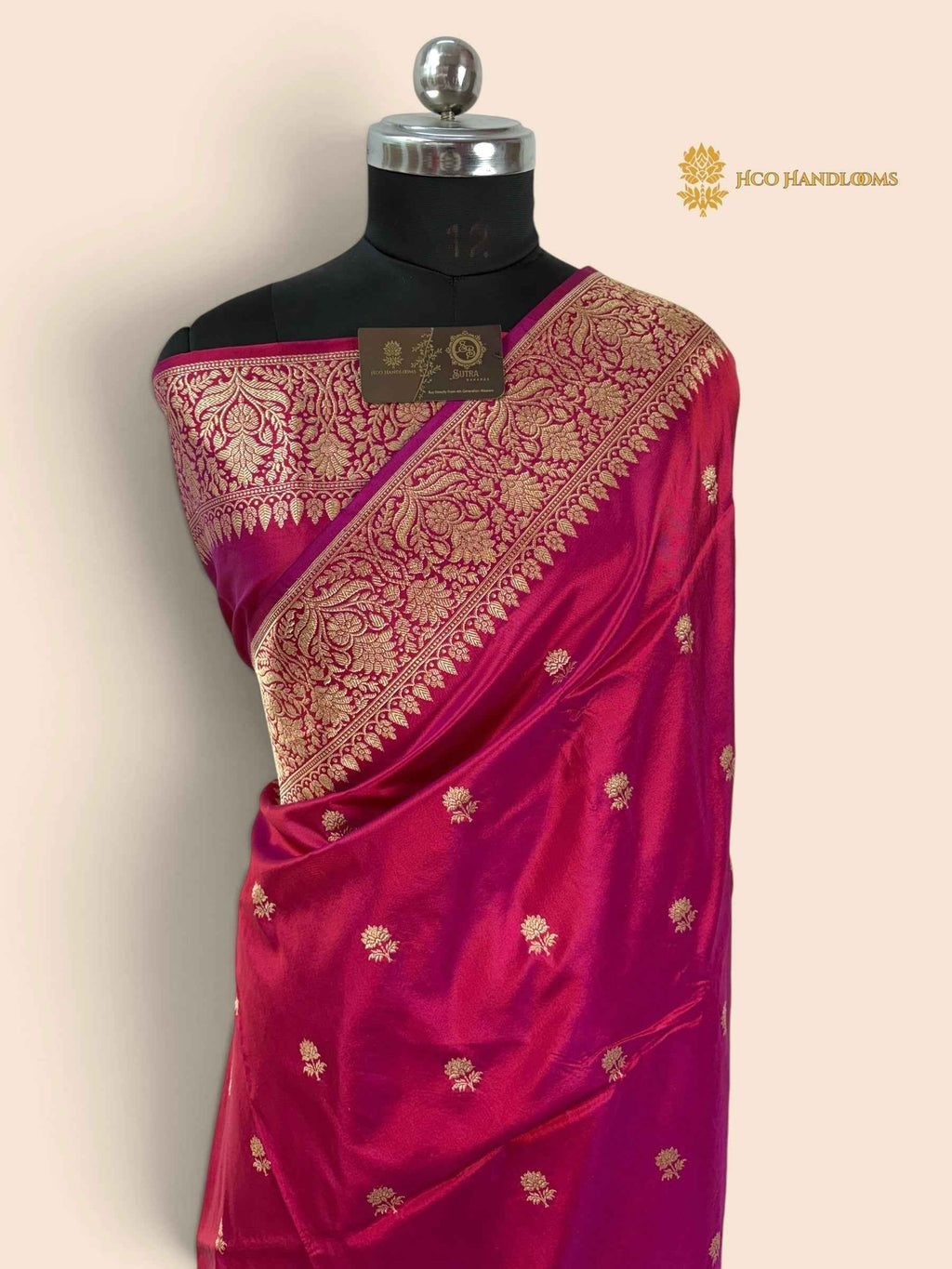 Regal Rani Pure Katan Silk Handloom Banarasi Saree - All Over Kadhua Motifs