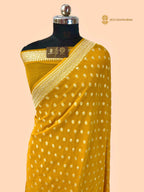 Pure Khaddi Georgette Silk Handloom Banarasi Saree - All Over Motifs