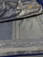 Royal Blue Premium Soft Katan Silk Tanchui Brocade Banarasi Saree