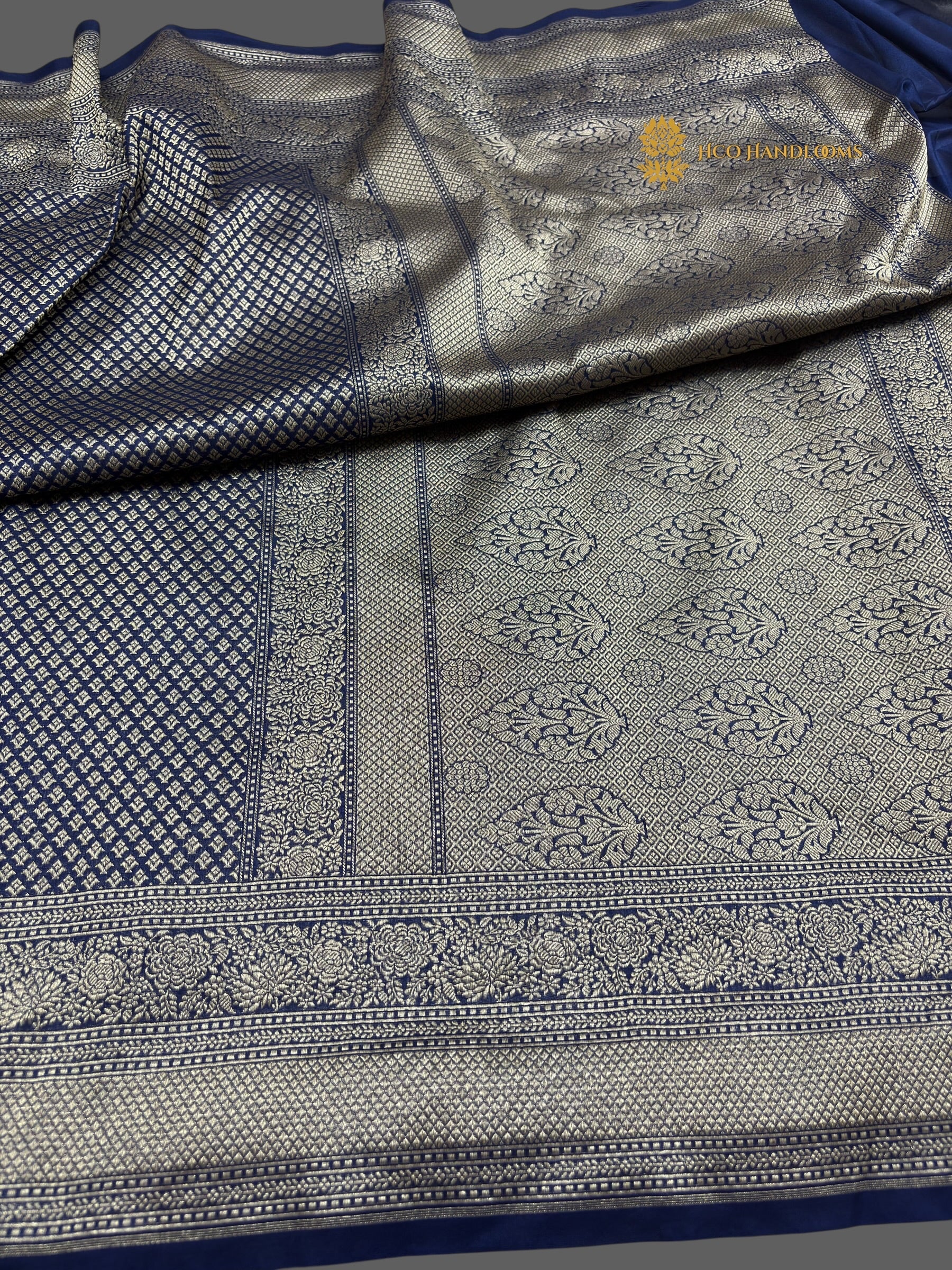 Royal Blue Premium Soft Katan Silk Tanchui Brocade Banarasi Saree