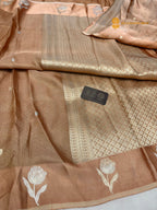 Premium Mashru Crepe Silk Banarasi Saree - All Over Tanchui Motifs