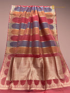 Rangkat Pure Kora Silk Handloom Banarasi saree - All Over Stripes
