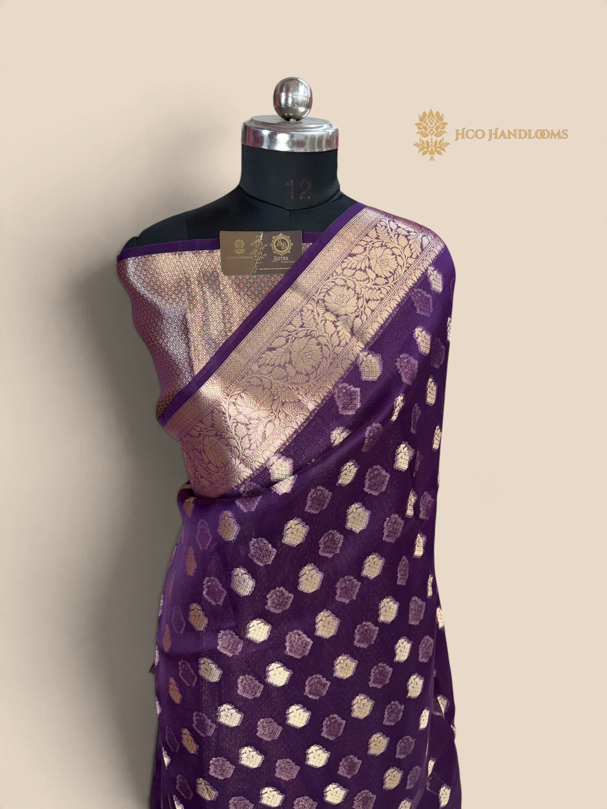 Pure Kora Silk Handloom Banarasi Saree - All Over Motifs