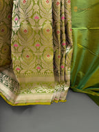 Regal Pure Katan Silk Banarasi Saree - Handwoven Tanchui Brocade