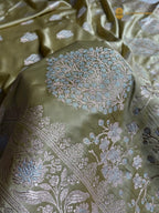 Premium Mashru Katan Silk Banarasi Saree - All Over Motifs