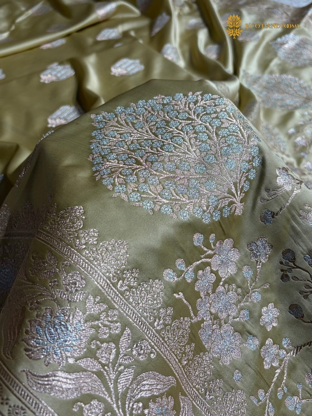 Premium Mashru Katan Silk Banarasi Saree - All Over Motifs