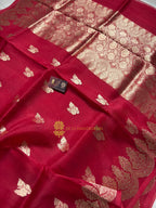 Pure Kora Silk Handloom Banarasi Saree - All Over Kadhua Motifs