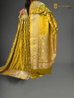 Premium Mashru Katan Silk Banarasi Saree - All Over Jaal Pattern