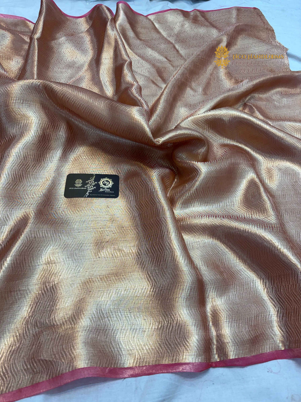 Pure Tissue Silk Handloom Tanchui Brocade Banarasi Saree