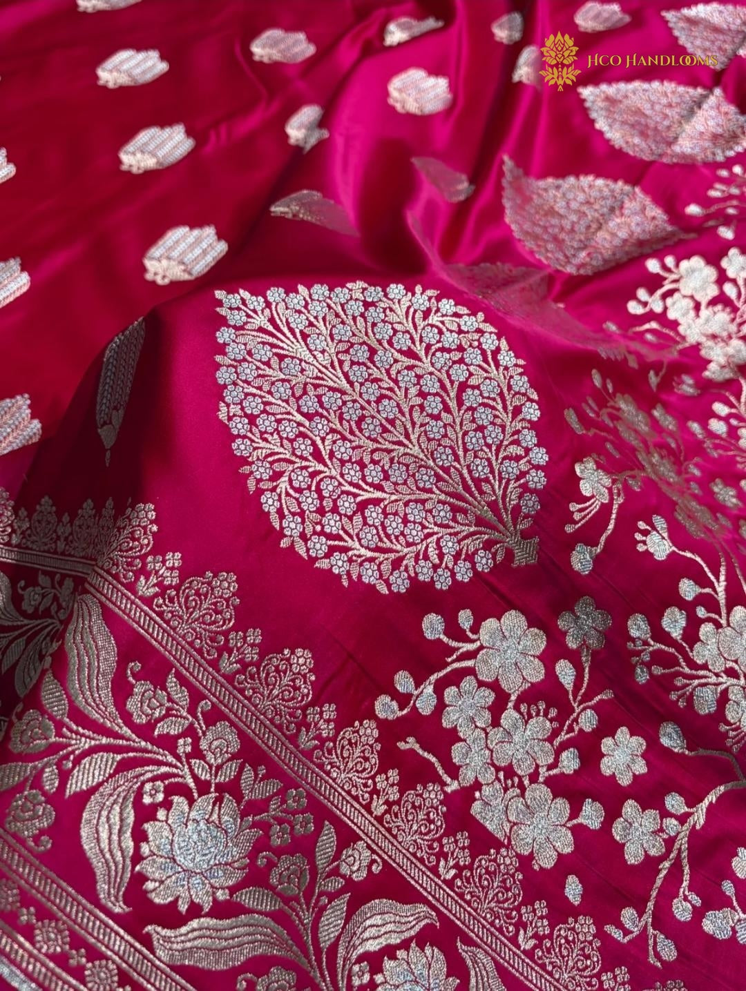 Premium Mashru Katan Silk Banarasi Saree - All Over Motifs