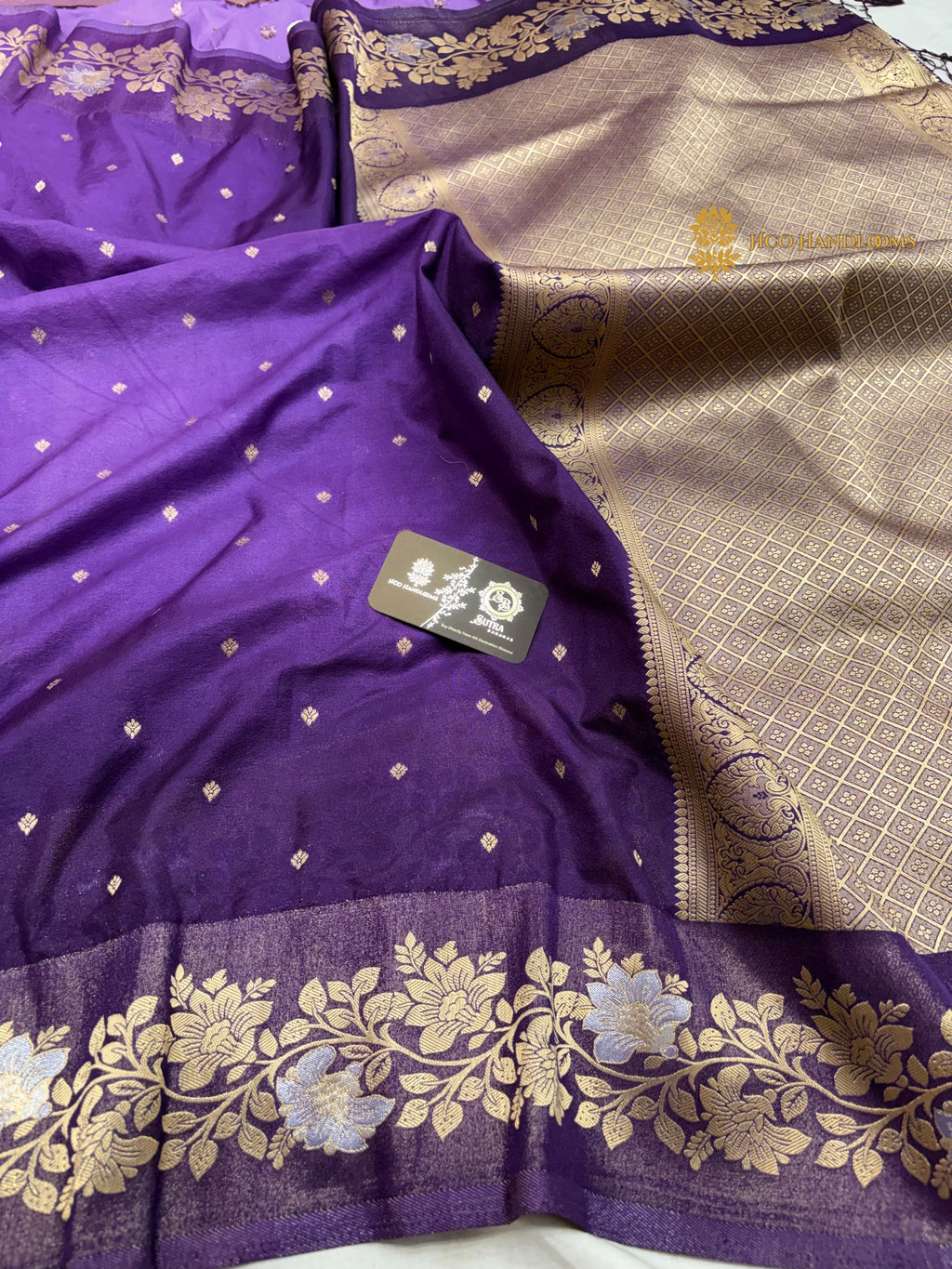 Purple Gradient Premium Soft Silk Banarasi Saree - All Over Motifs