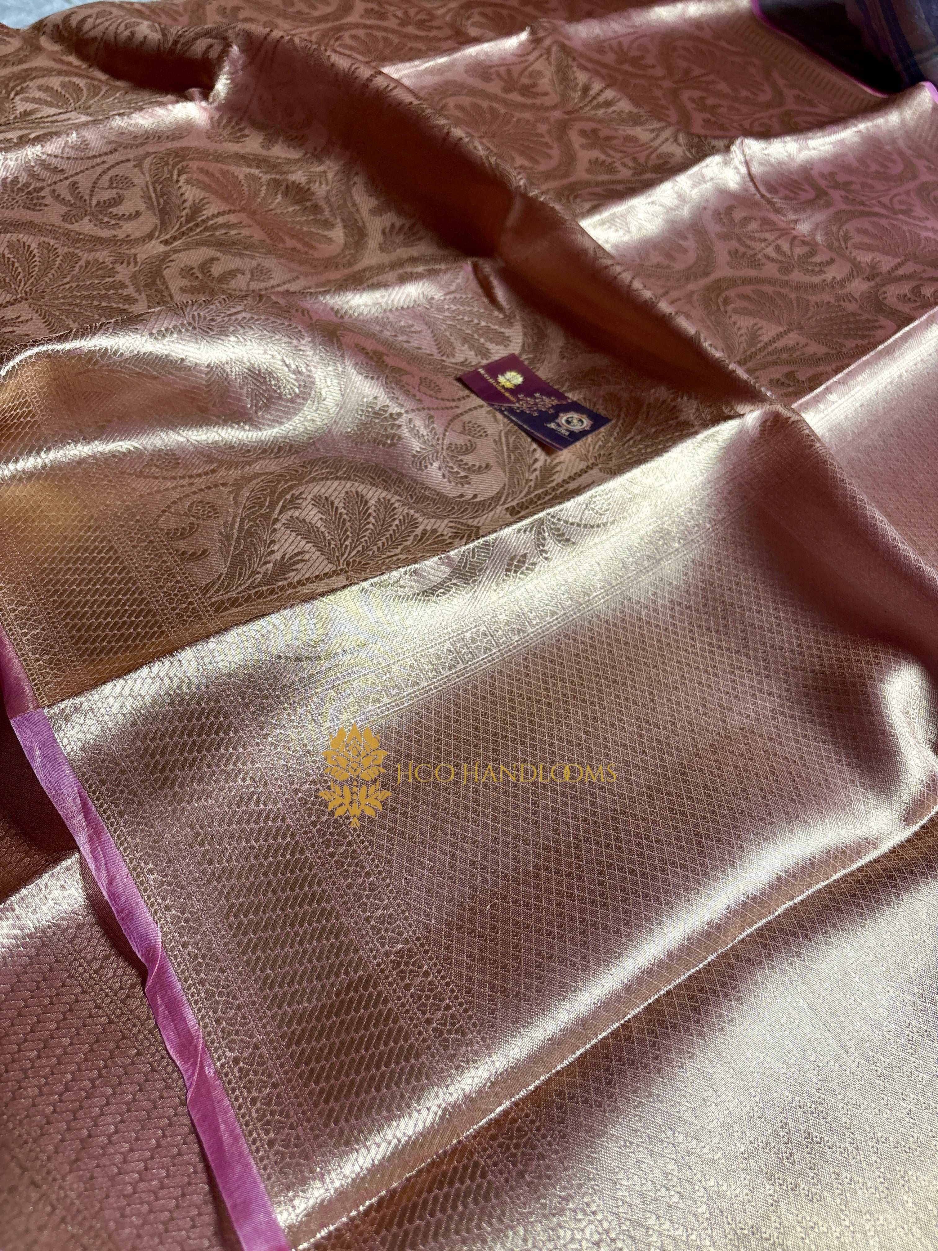 Pure Tissue Silk Tanchui Brocade Handloom Banarasi Saree