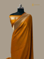 Mustard Premium Mashru Katan Silk Banarasi Saree - All Over Small Booti