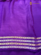 Premium Mashru Crepe Satin Silk Banarasi Saree - All Over Paisley Motifs