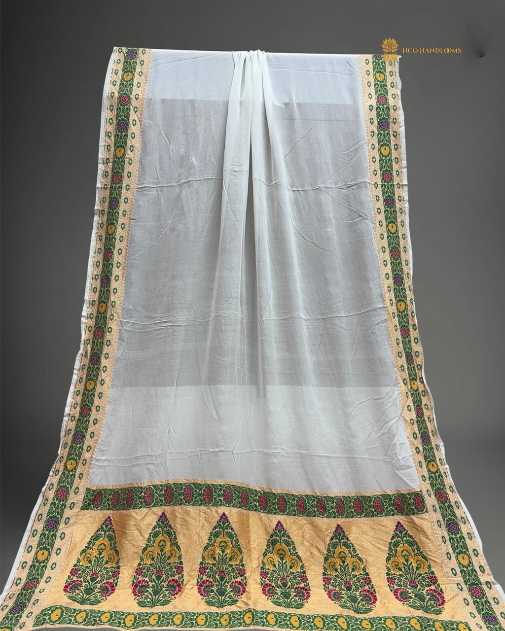 Pure Georgette Meenakari Banarasi Handloom Dupatta