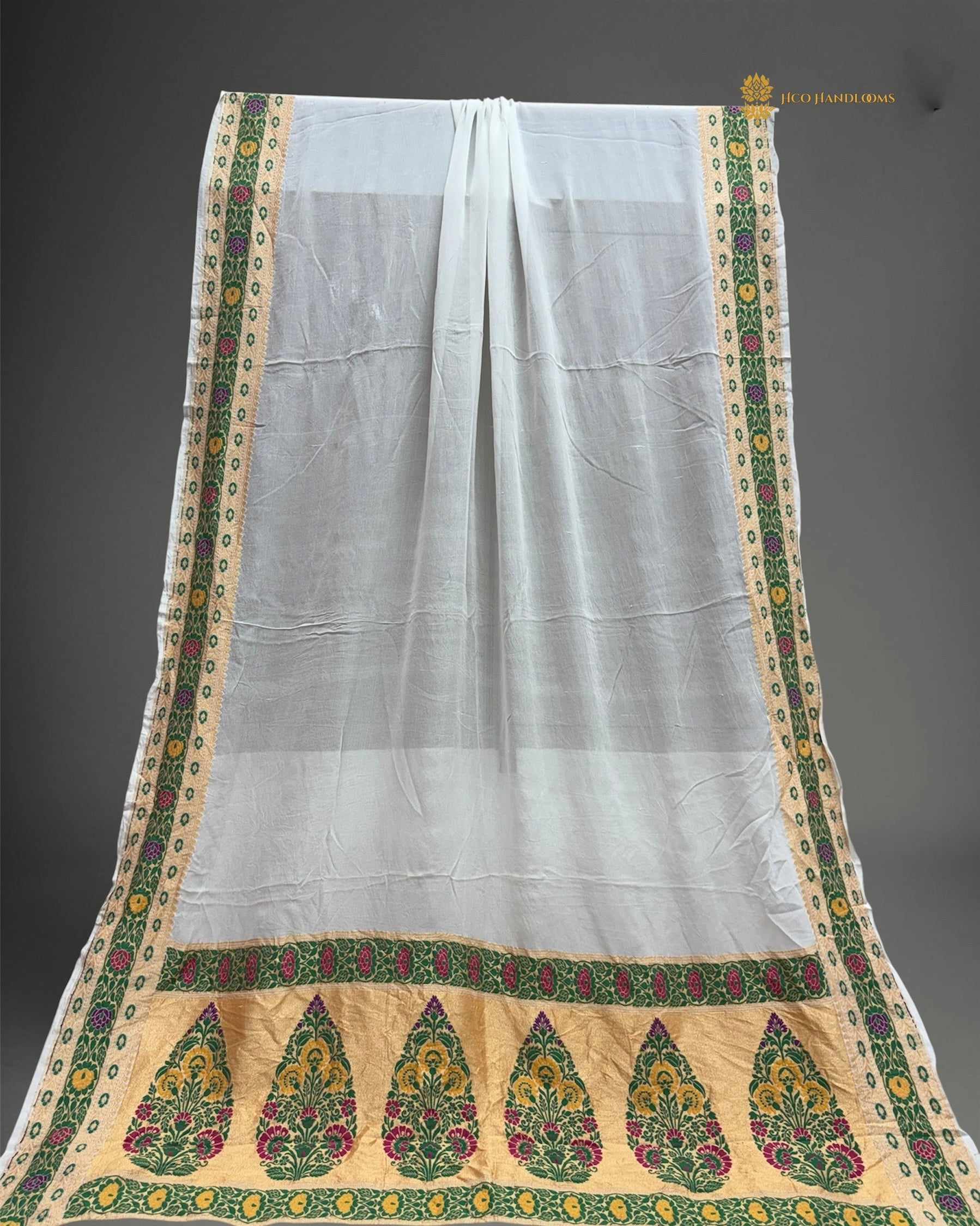 Pure Georgette Meenakari Banarasi Handloom Dupatta