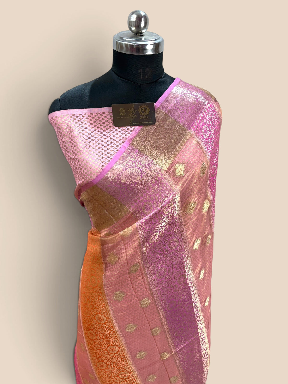 Pure Chiniya Silk Handloom Banarasi Saree - Dual Design