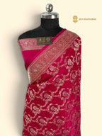 Premium Mashru Katan Silk Banarasi Saree - All Over Jangla