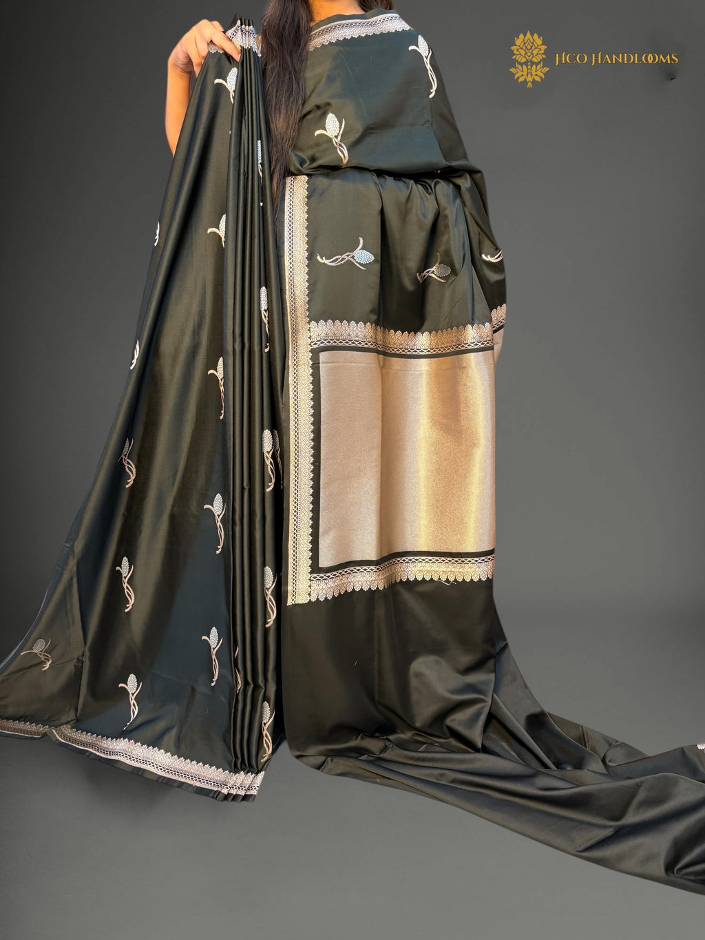 Premium Mashru Katan Silk Banarasi Saree - All Over Floral Motifs