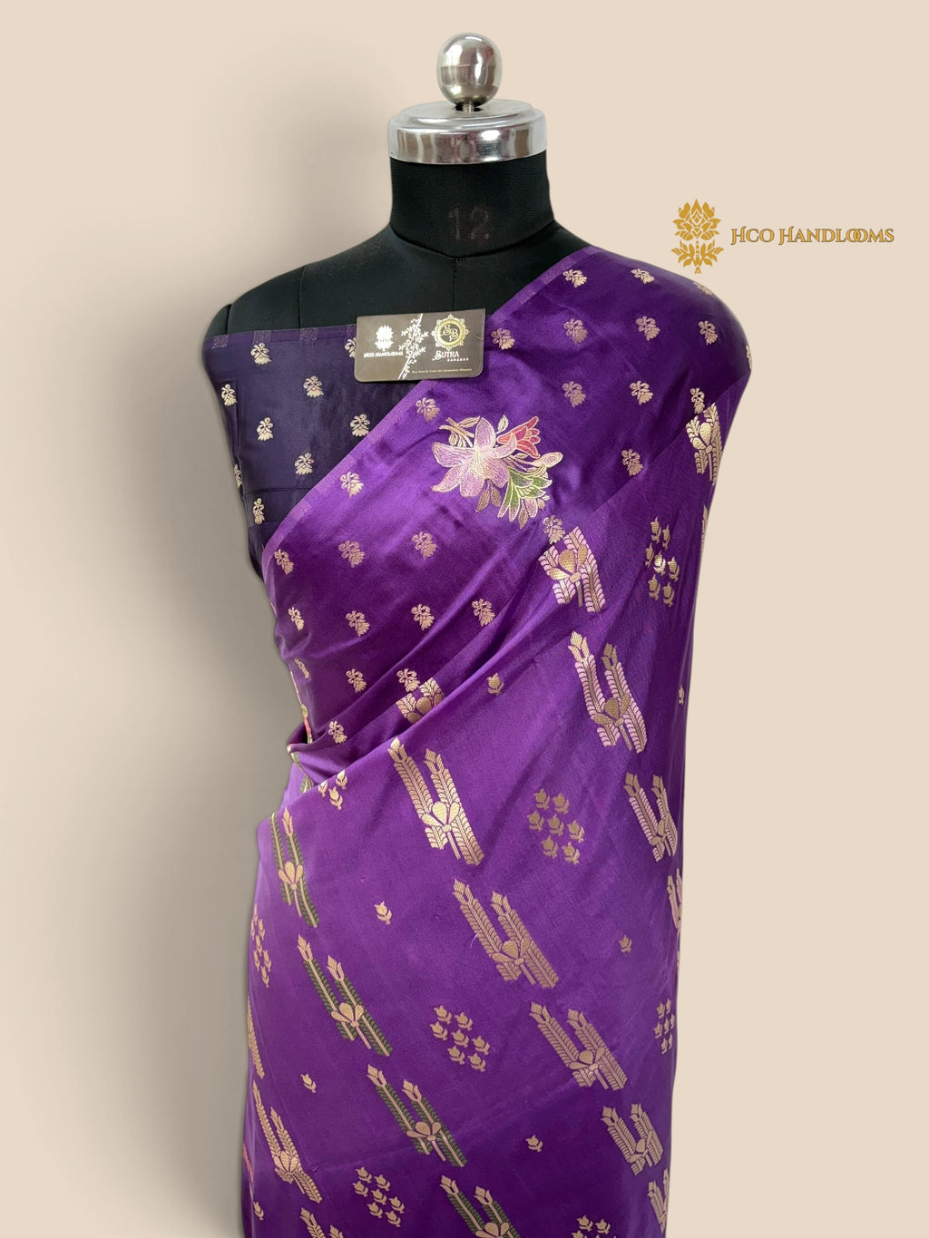 Purple Gradient Premium Soft Silk Banarasi Saree - All Over Meenakari Motifs