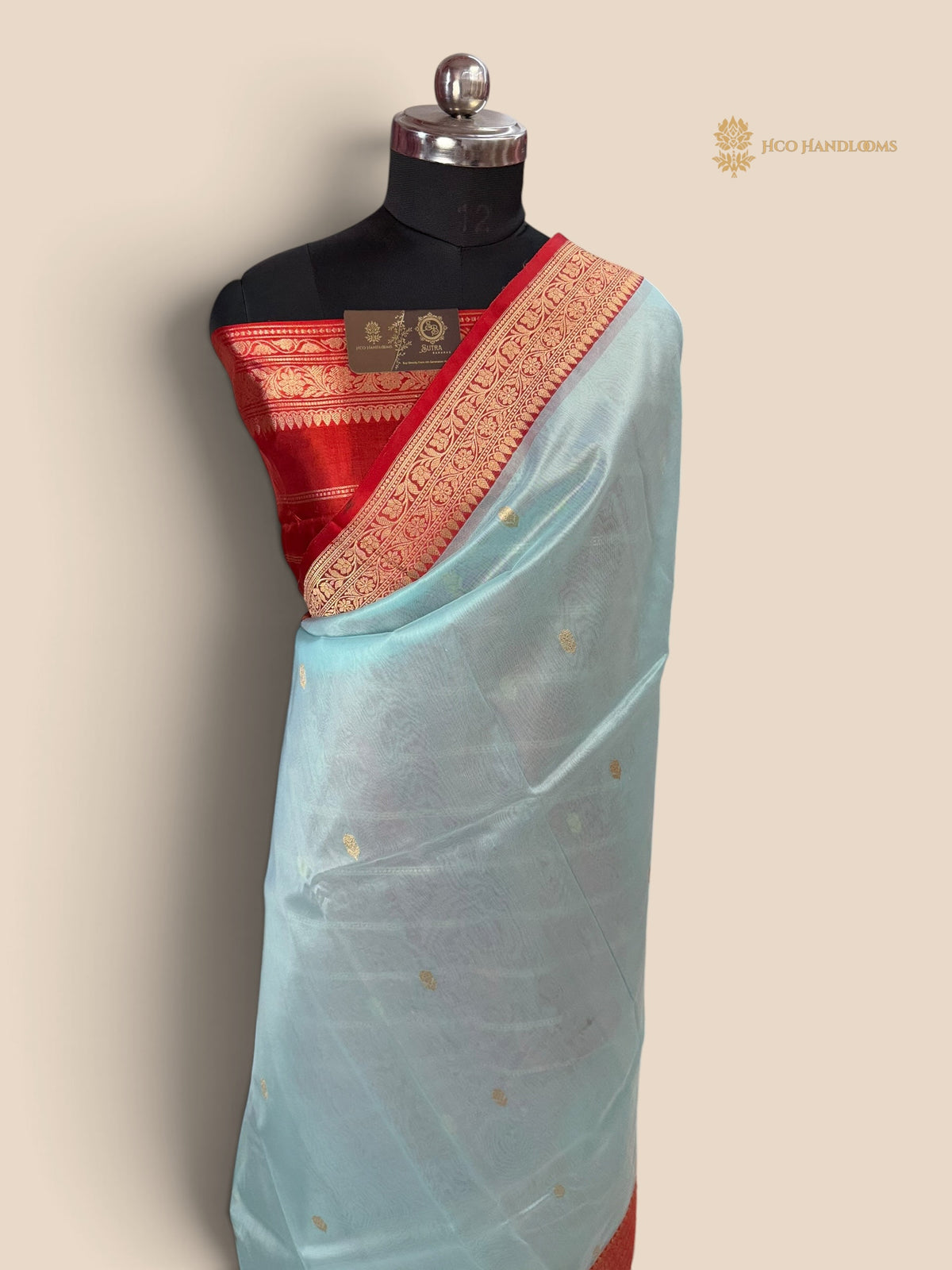 Contrast Pure Kora Silk Handloom Banarasi Saree - Kadhua Motifs